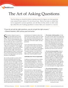 The Art of Asking Questions: A White Paper from Versta Research